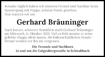 Traueranzeige von Gerhard Bräuninger von GESAMT