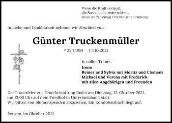 Traueranzeige von Günter Truckenmüller von GESAMT