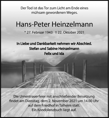 Traueranzeige von Hans-Peter Heinzelmann von GESAMT