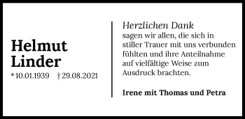 Traueranzeige von Helmut Linder von GESAMT
