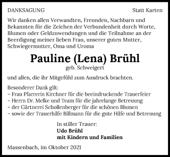 Traueranzeige von Pauline Brühl von GESAMT