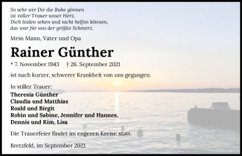 Traueranzeige von Rainer Günther von GESAMT