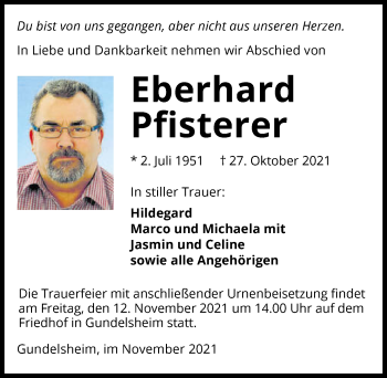 Traueranzeige von Eberhard Pfisterer von GESAMT