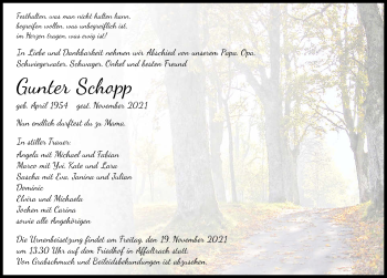 Traueranzeige von Gunter Schopp von GESAMT