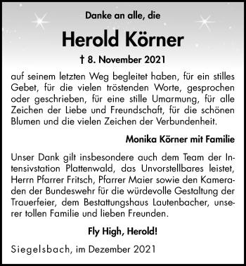 Traueranzeige von Herold Körner von GESAMT