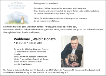 Traueranzeige von Waldemar Donath von GESAMT