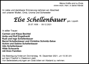 Traueranzeige von Else Schellenbauer von GESAMT