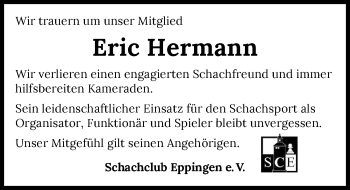 Traueranzeige von Eric Hermann von GESAMT