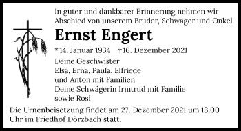 Traueranzeige von Ernst Engert von GESAMT