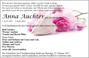 Traueranzeige von Anna Auchter von GESAMT