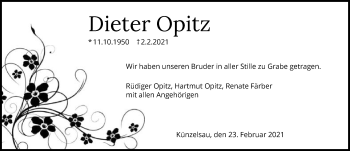 Traueranzeige von Dieter Opitz von GESAMT