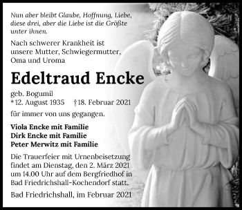 Traueranzeige von Edeltraud Encke von GESAMT