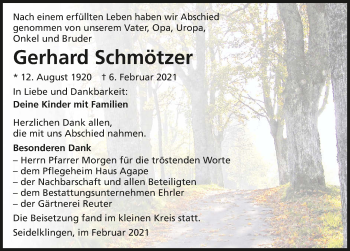 Traueranzeige von Gerhard Schmötzer von GESAMT