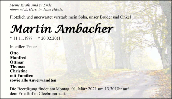 Traueranzeige von Martin Ambacher von GESAMT