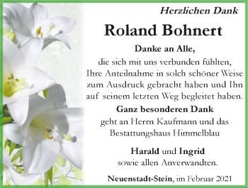 Traueranzeige von Roland Bohnert von GESAMT