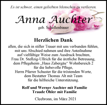 Traueranzeige von Anna Auchter von GESAMT