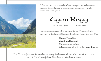 Traueranzeige von Egon Regg von GESAMT