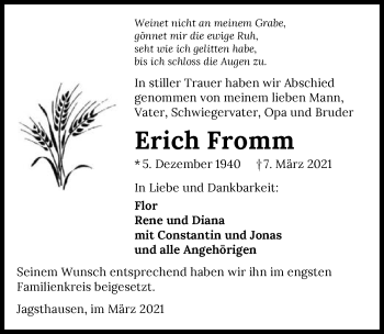 Traueranzeige von Erich Fromm von GESAMT