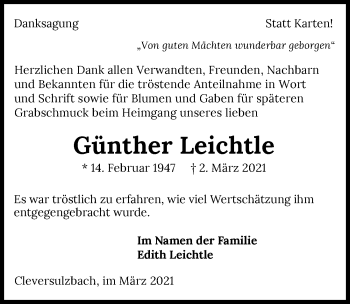 Traueranzeige von Günther Leichtle von GESAMT