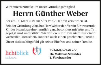 Traueranzeige von Günther Weber von GESAMT