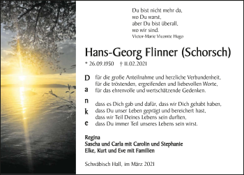 Traueranzeige von Hans-Georg Flinner von GESAMT