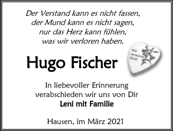 Traueranzeige von Hugo Fischer von GESAMT