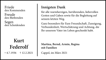 Traueranzeige von Kurt Federolf von GESAMT