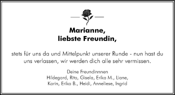 Traueranzeige von Marianne Heeg von GESAMT