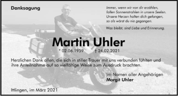 Traueranzeige von Martin Uhler von GESAMT