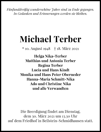 Traueranzeige von Michael Terber von GESAMT