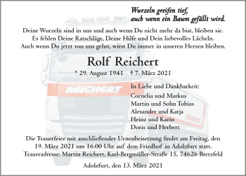 Traueranzeige von Rolf Reichert von GESAMT
