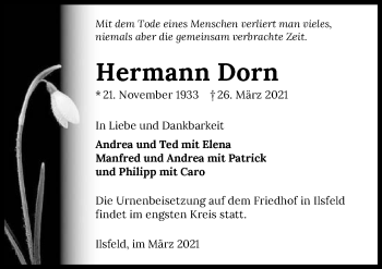 Traueranzeige von Hermann Dorn von GESAMT