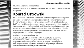 Traueranzeige von Konrad Ostrowski von GESAMT