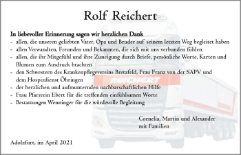 Traueranzeige von Rolf Reichert von GESAMT