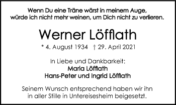 Traueranzeige von Werner Löfflath von GESAMT