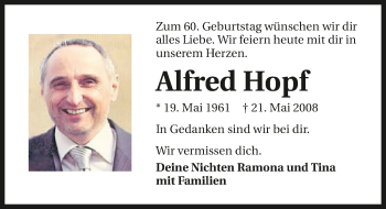 Traueranzeige von Alfred Hopf von GESAMT