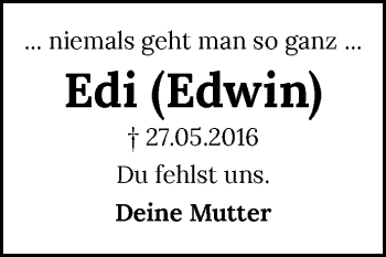 Traueranzeige von Edwin Fritz von GESAMT