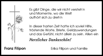 Traueranzeige von Franz Filipon von GESAMT
