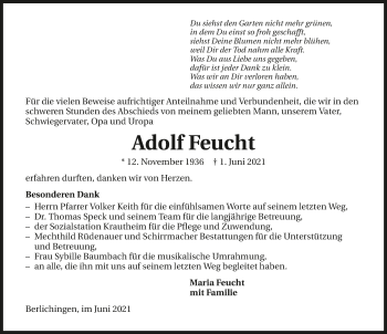 Traueranzeige von Adolf Feucht von GESAMT