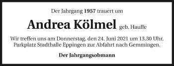 Traueranzeige von Andrea Kölmel von GESAMT