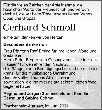Traueranzeige von Gerhard Schmoll von GESAMT