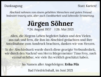 Traueranzeige von Jürgen Söhner von GESAMT
