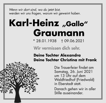 Traueranzeige von Karl-Heinz Graumann von GESAMT