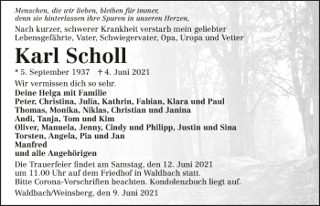 Traueranzeige von Karl Scholl von GESAMT