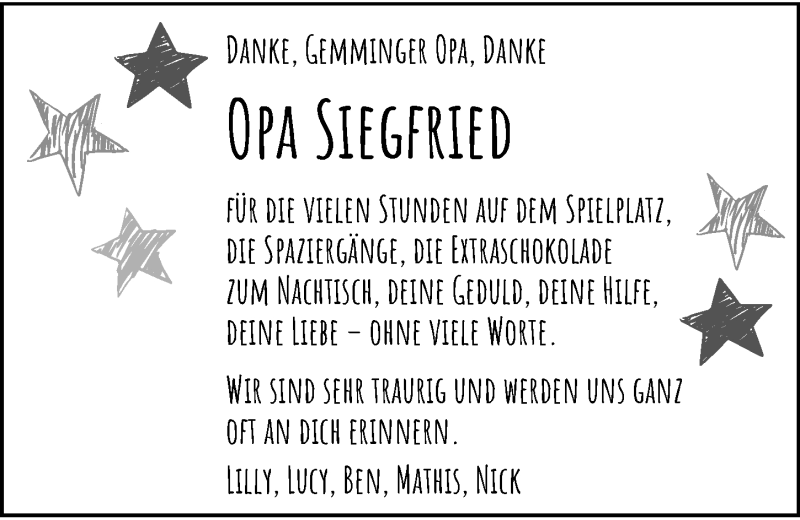  Traueranzeige für Siegfried Huber vom 09.06.2021 aus GESAMT