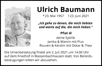 Traueranzeige von Ulrich Baumann von GESAMT