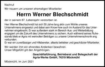 Traueranzeige von Werner Blechschmidt von GESAMT