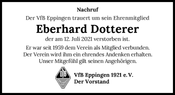 Traueranzeige von Eberhard Dotterer von GESAMT