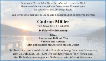 Traueranzeige von Gudrun Müller von GESAMT