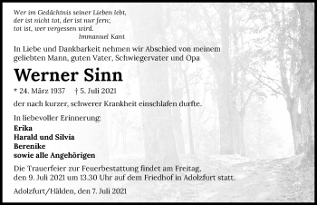 Traueranzeige von Werner Sinn von GESAMT